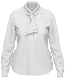 Long Sleeve Plain Blouse - White