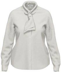 Long Sleeve Plain Blouse - Off White