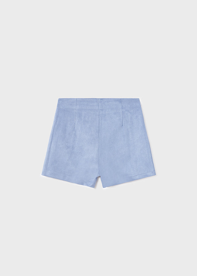 Faux Suede Shorts - French Blue