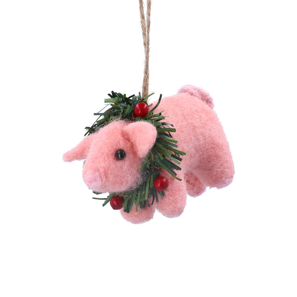 Mixed Wool Pig with Wreath
