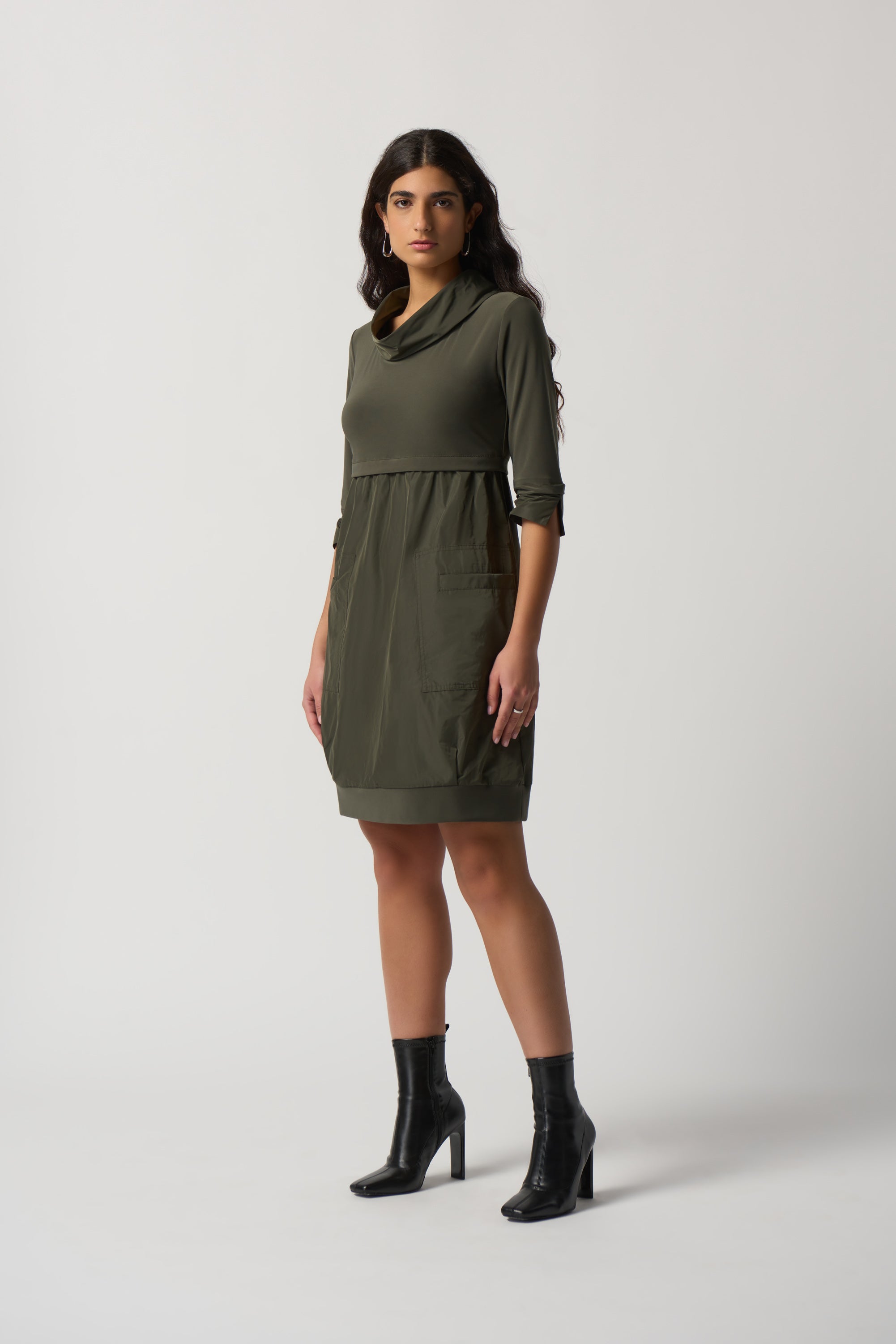 slim fit dress slacks High Neck Tunic Dress