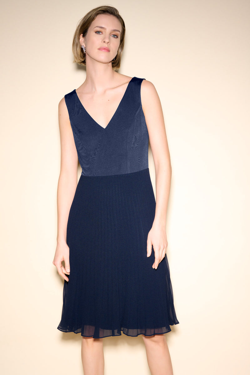 Lace Overlay Dress - Midnight Blue