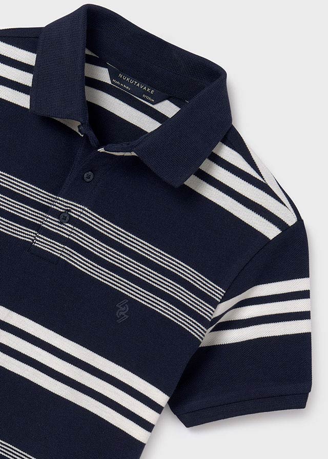 Navy stripe polo w/everyday short main image 1