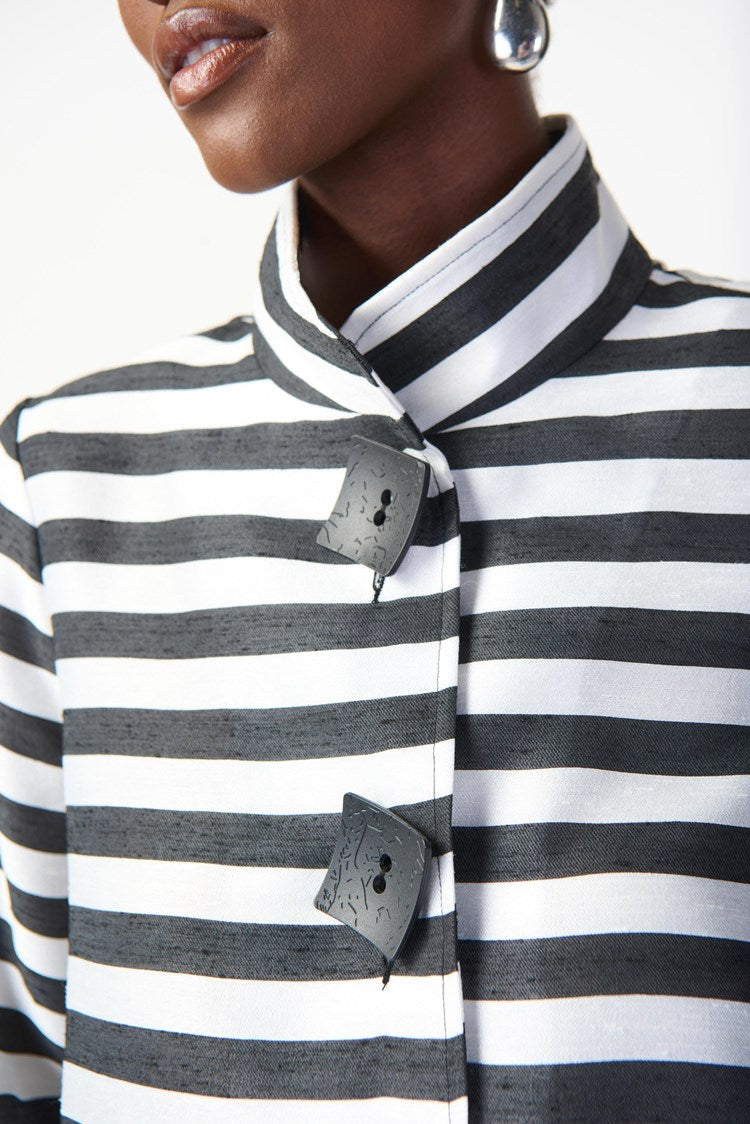 Striped Jacquard Jacket - Black/off White