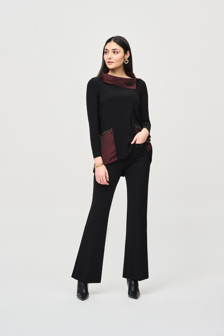 Joseph Ribkoff Women's Heavy Knit Flared Pull On Trousers In Black 243235 Col 11