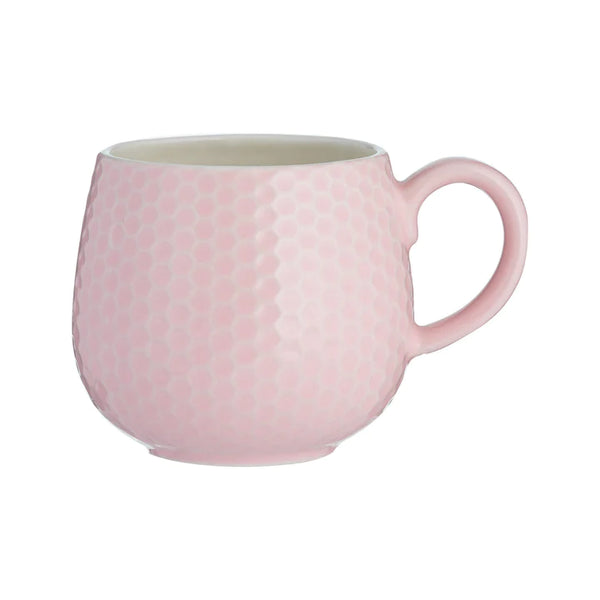 Embossed Honeycomb Pink Mug 350ml