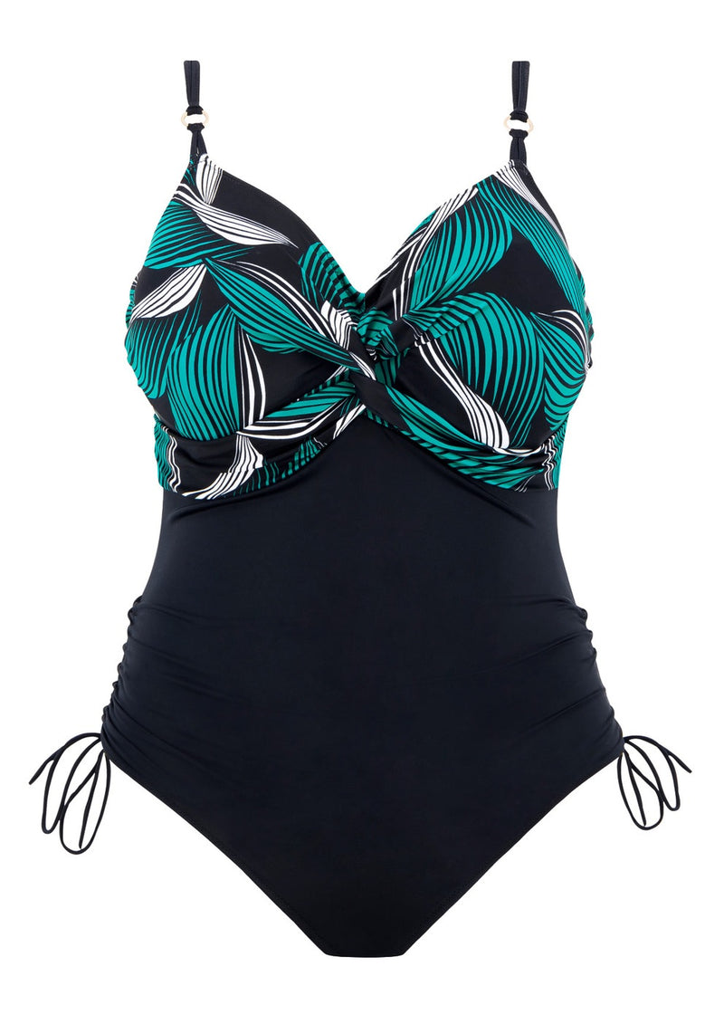 Saint Lucia Twist Front Swimsuit - Black