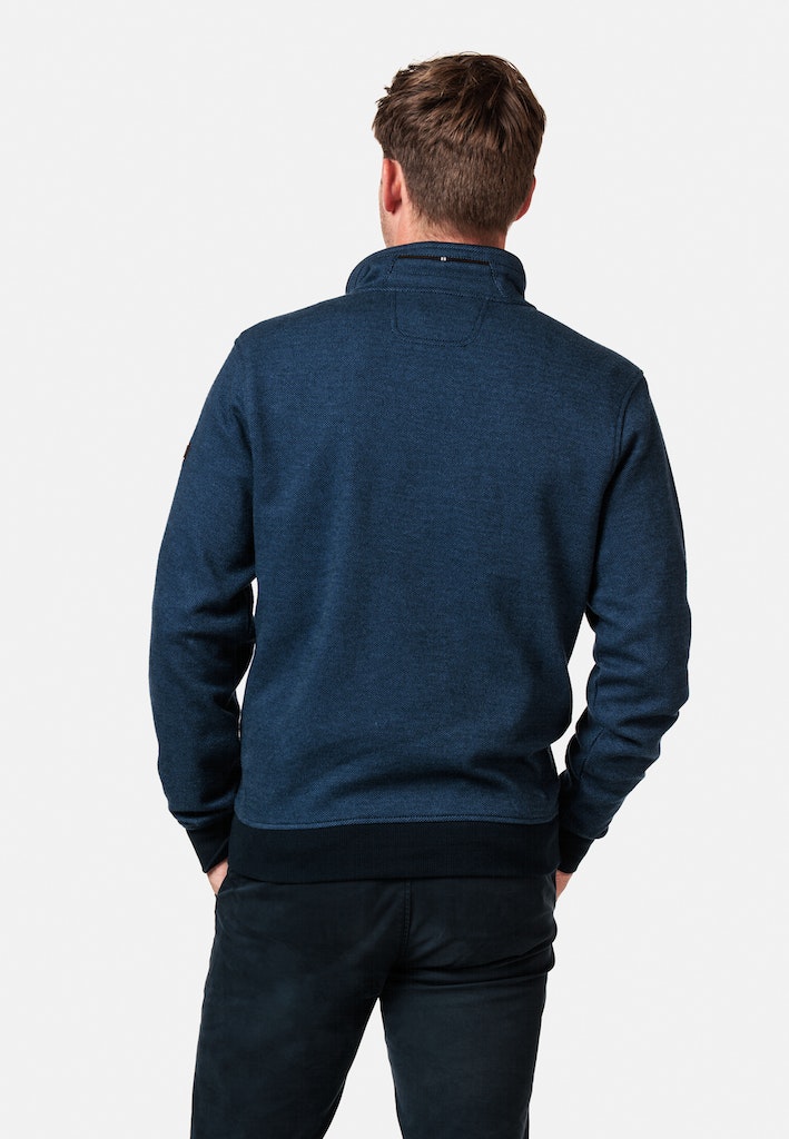 Jacquard 1/2 Zip Sweatshirt - Denim Blue