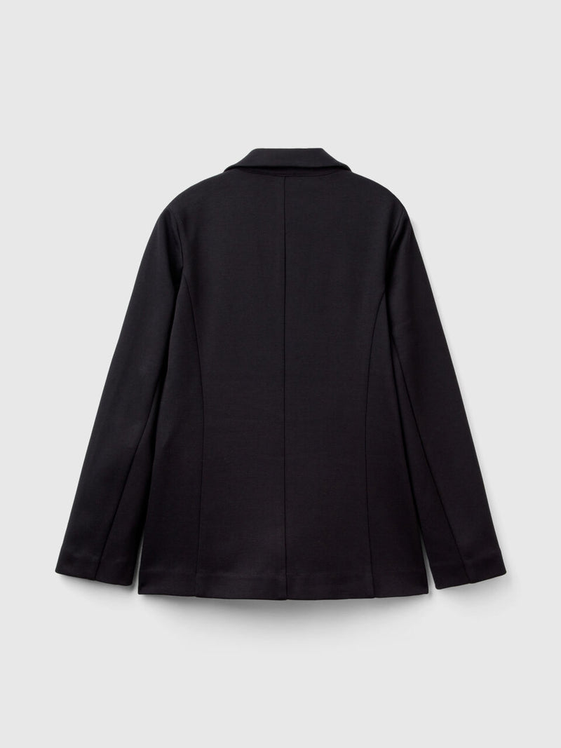 Basic Spring Jersey Blazer - Black