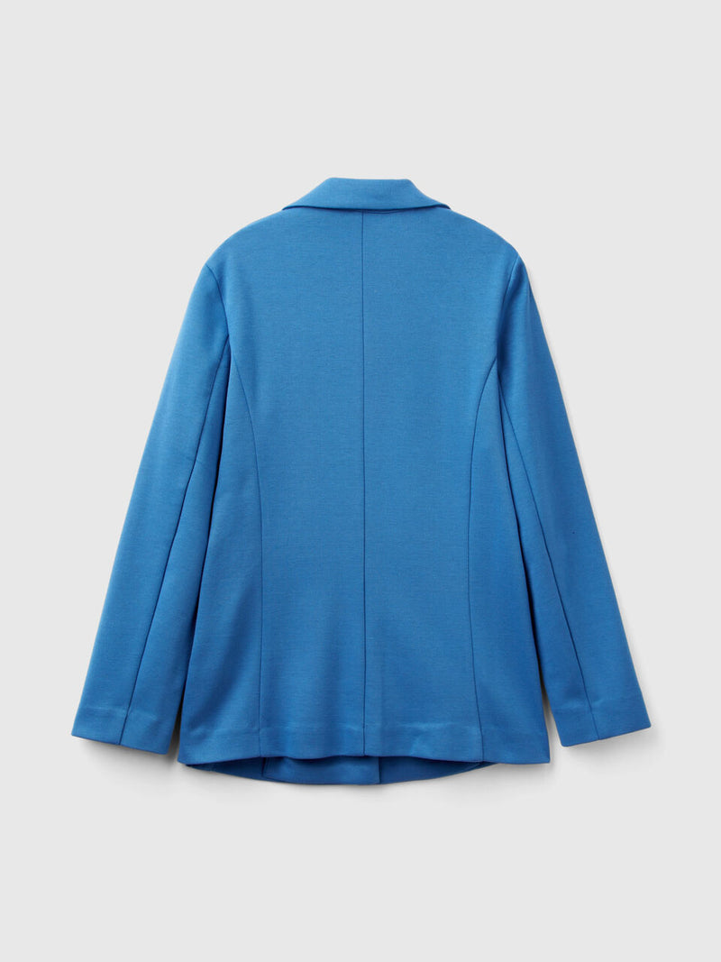 Basic Spring Jersey Blazer - Blue