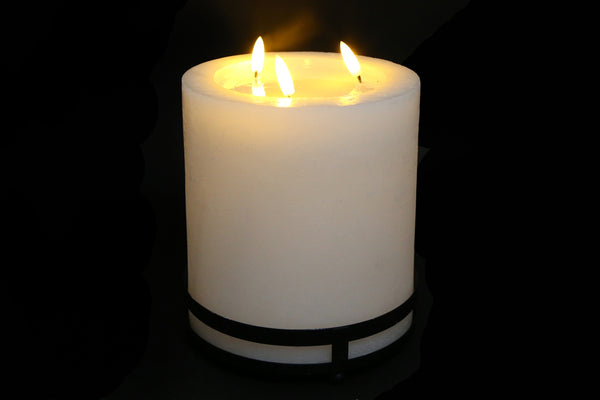 16 x 19cm White LED Candle & Holder