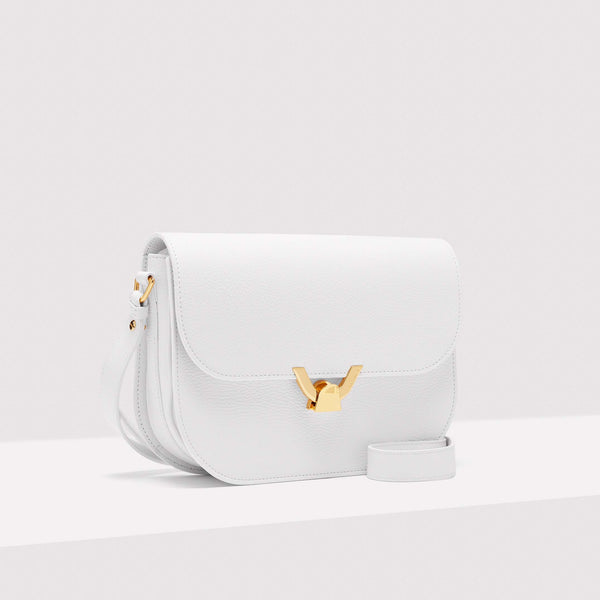 Leather Handbag - Brillante White