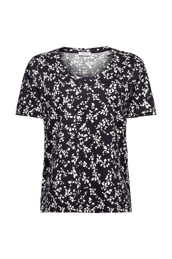 Casual All Over Print T-Shirt - Black