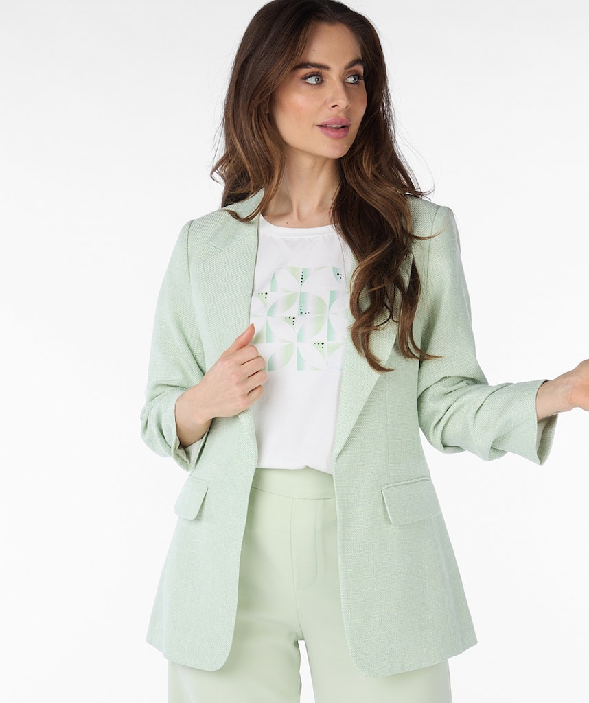 ESQUALO EMERY Tan Cappucino Café 3/4 Sleeve Luxe Blazer Jacket