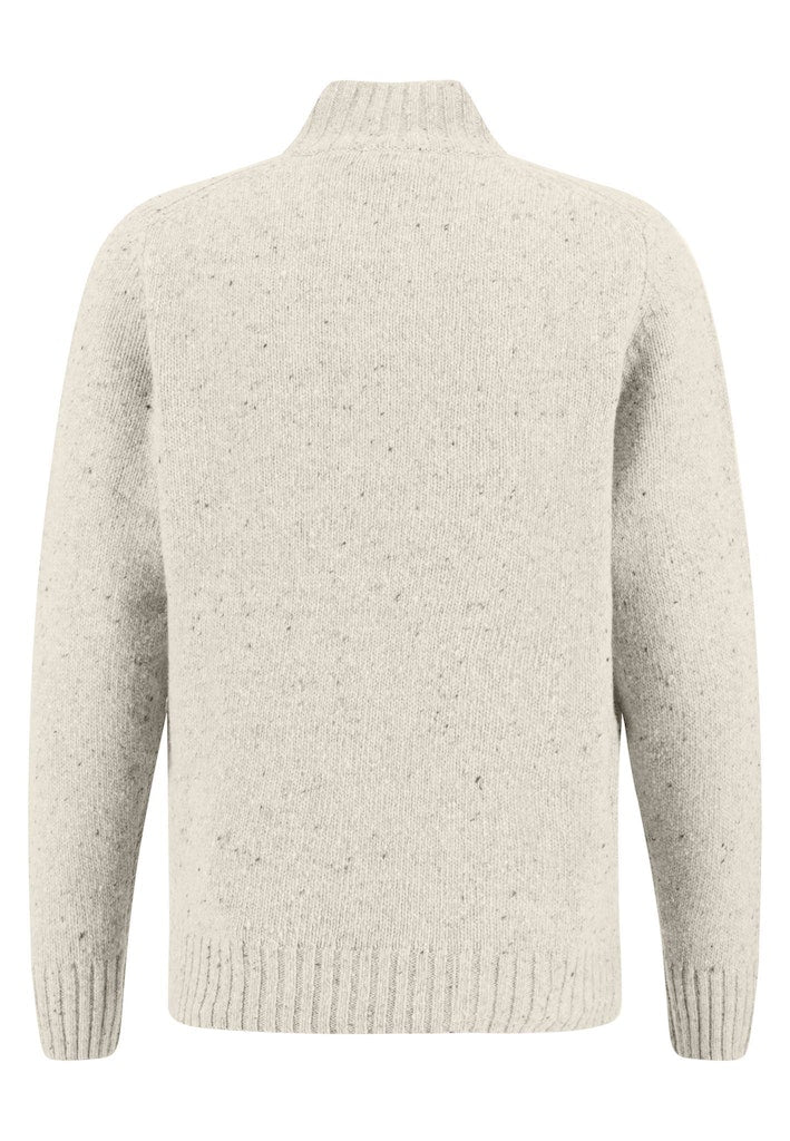 Wool Mix Troyer Zip Jumper - Off White
