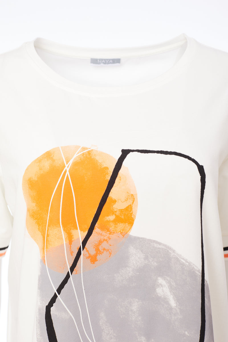 Placement Print Top - Nectarine