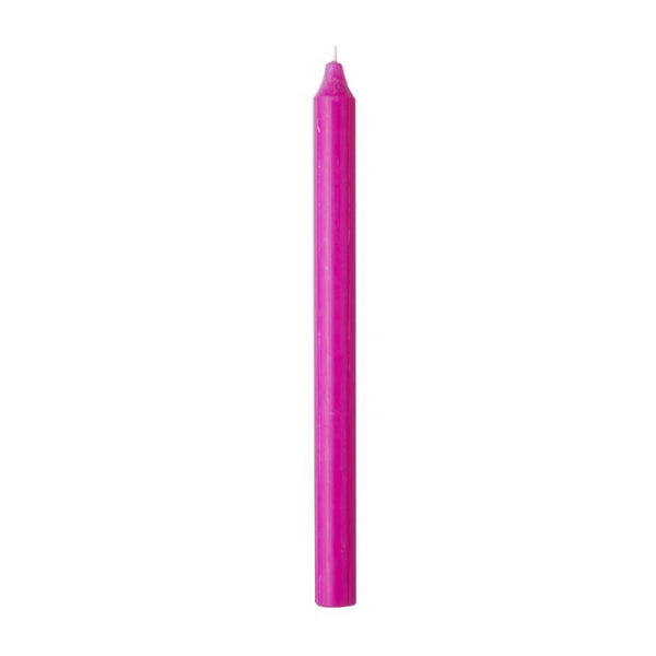 Rustic Taper Candle 29cm - Hot Pink