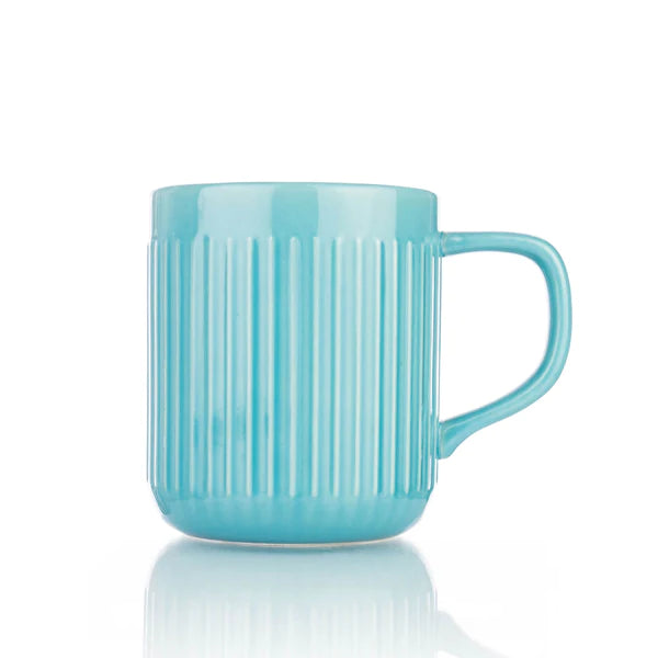 Mug - Blue Solid Colour Embossed Large