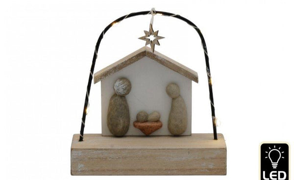 15.5cm LED Pebble Nativity Decoration
