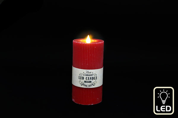 15cm LED Pillar Candle - Red