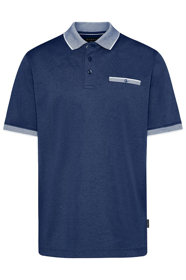 Contrast Collar Polo Shirt - Navy Blue