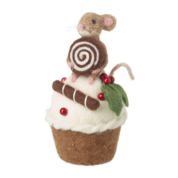 Felt Mouse On Cupcake