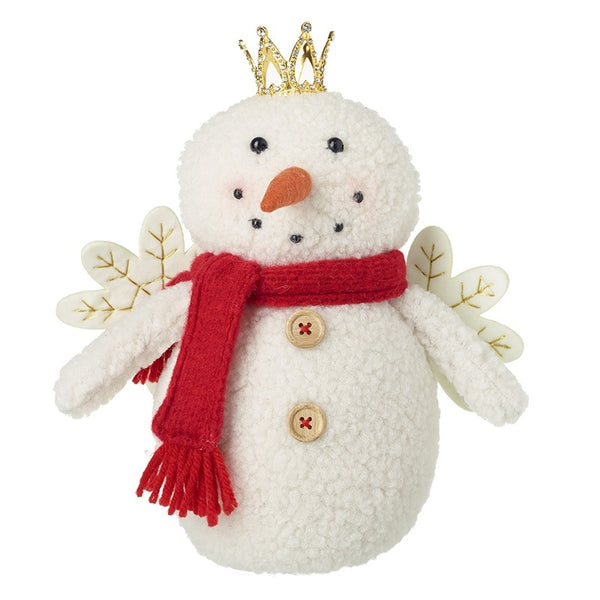 Snowman with Red Scarf & Crown