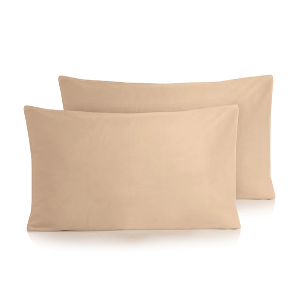 300 Thread Count Cotton Sateen King Pillowcase Pair - Cafe - King Size 50x90cm