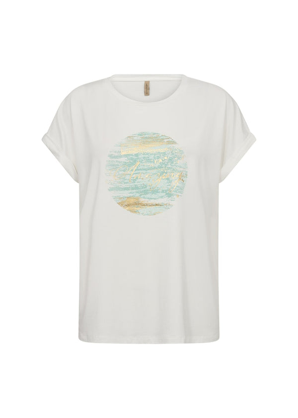 Marica Front Print T-Shirt - Aqua
