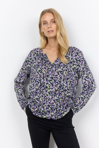 All Over Print Blouse - Lilac Breeze Combi