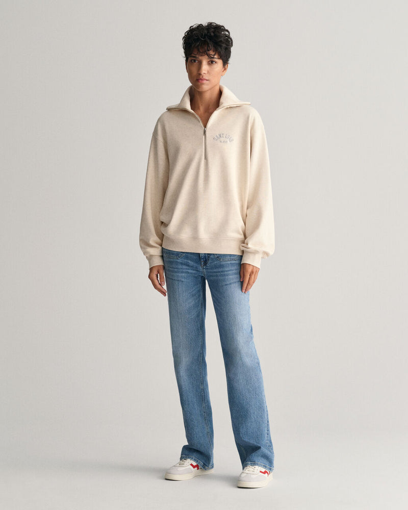 Arch Half Zip Sweater - Oat Melange