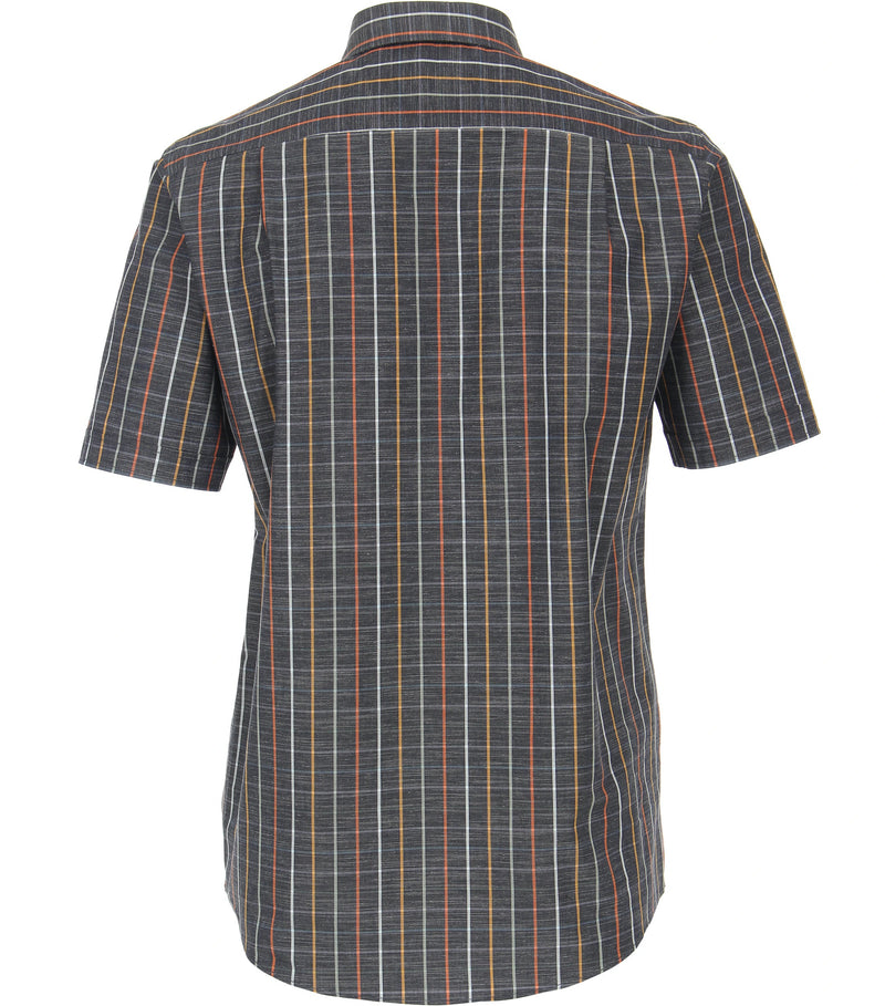 Comfort Fit Short Sleeve Check Shirt - Antracite