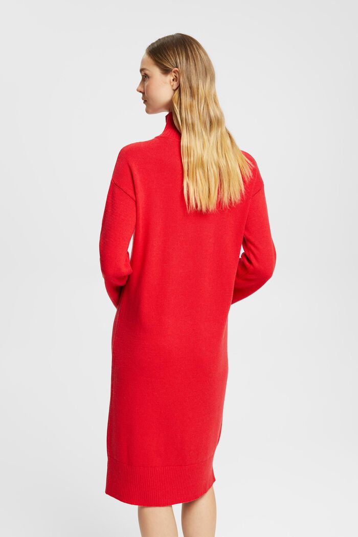Wool Blend Dress - Dark Red
