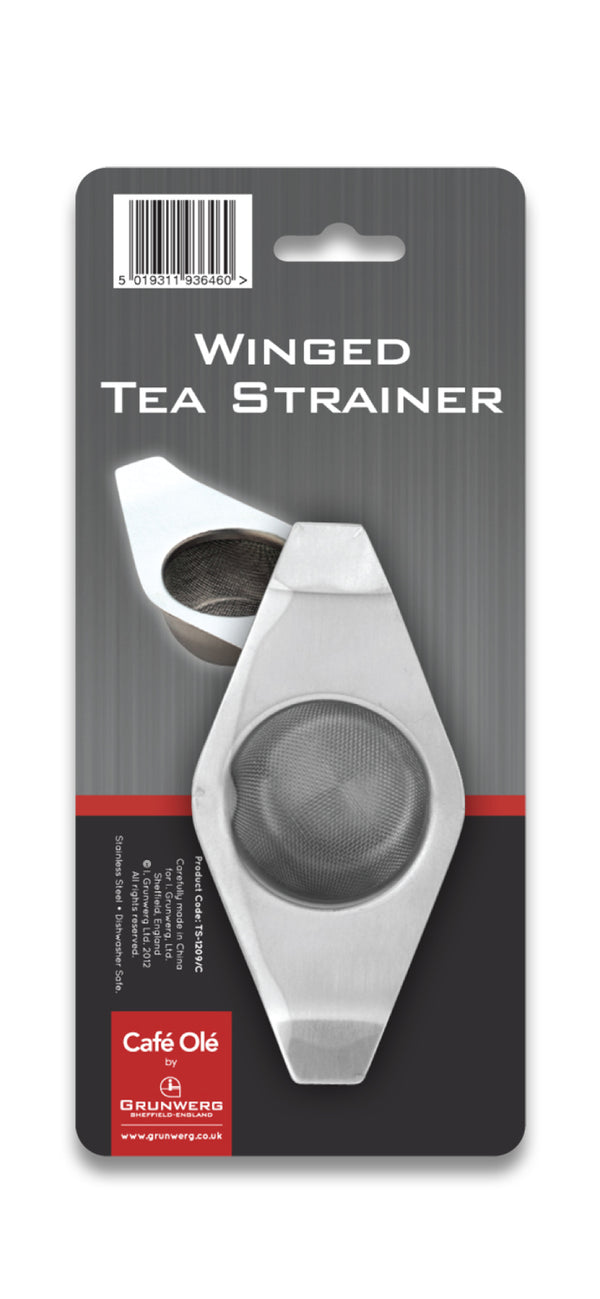 Stainless Steel Winged Tea Strainer & Dripbowl