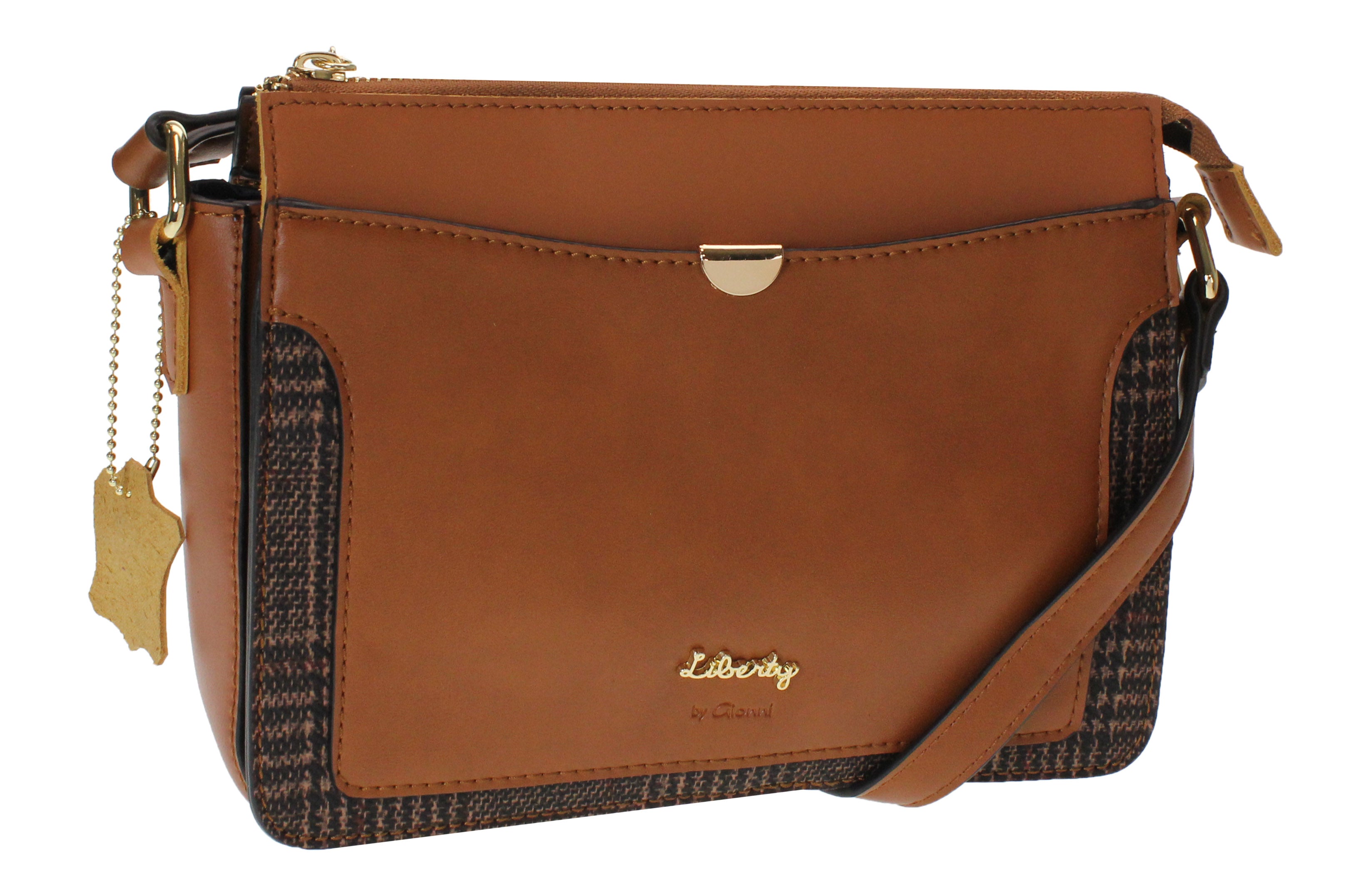 Tartan Trim Triple Compartment Crossbody
