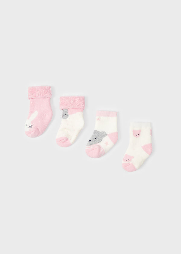4pc Set Socks - Baby Rose