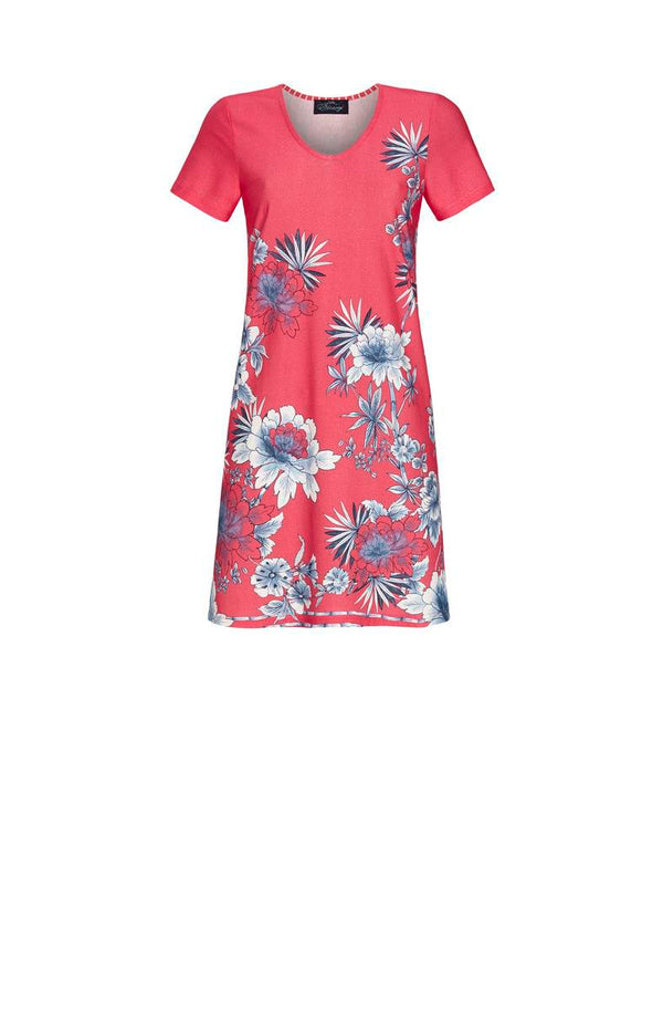 Floral Print Nightdress - Summer Red