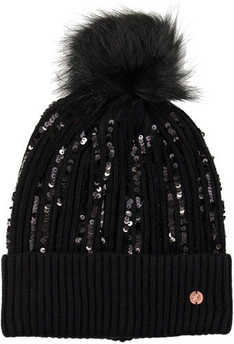 Emma Sequin Hat - Black