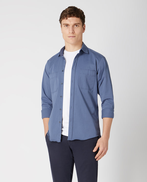 Regular Long Sleeve Casual Shirt - Air Force Blue