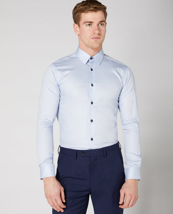 Slim/F Ashton Shirt - Light Blue Grey