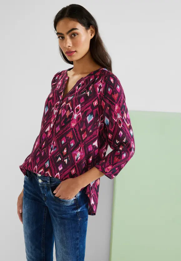 Bamika All Over Print Blouse - Tamed Berry
