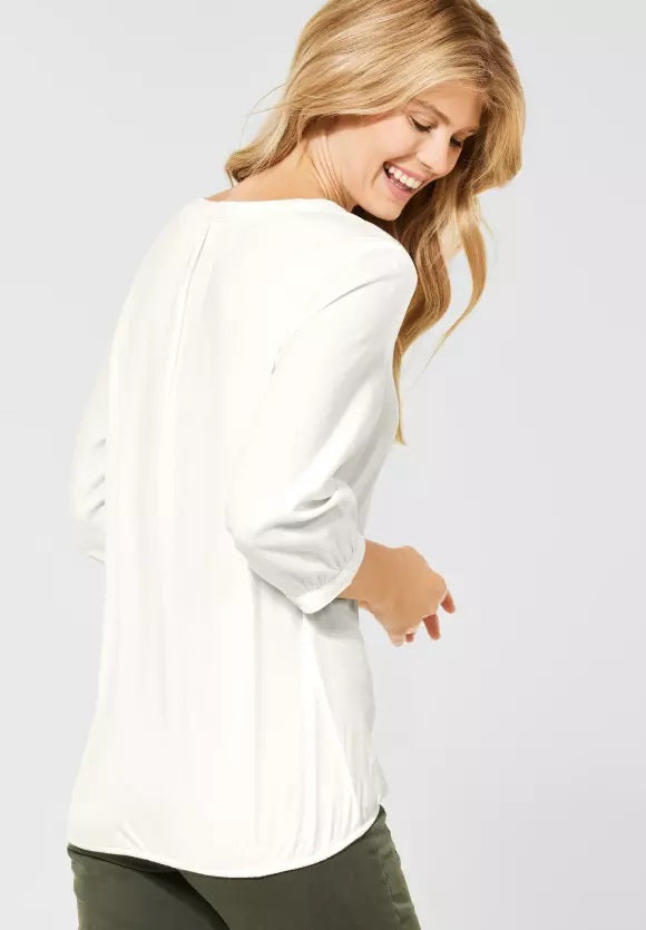 Solid Dobby Blouse - Pure Off White