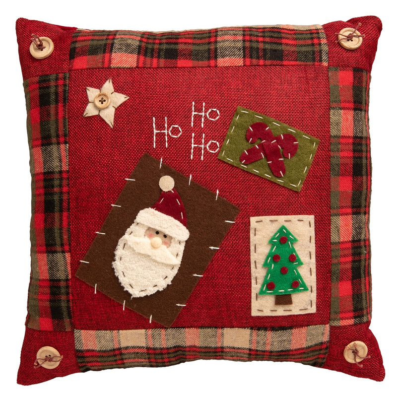 Red Applique Christmas Cushion