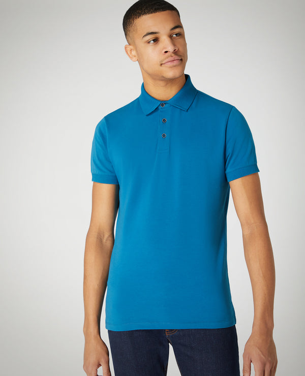 Short Sleeve Polo T-shirt - Blue Sapphire