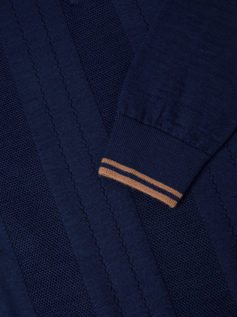 Knitted Polo - Dark Blue/black