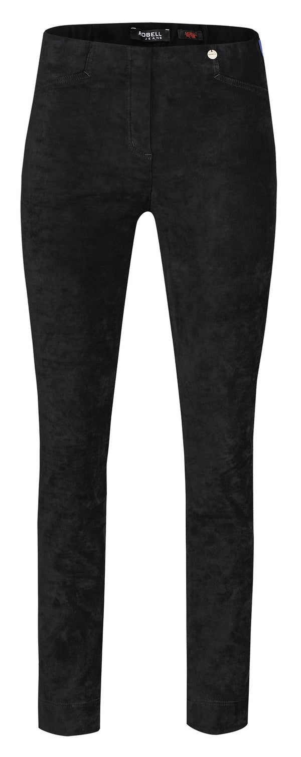 Rose Suede-leather Look Trousers - Black