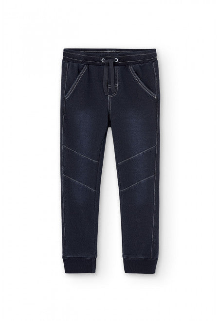 Fleece Denim Jeans - Dark Blue