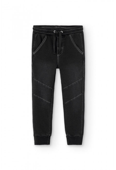 Fleece Denim Jeans - Black