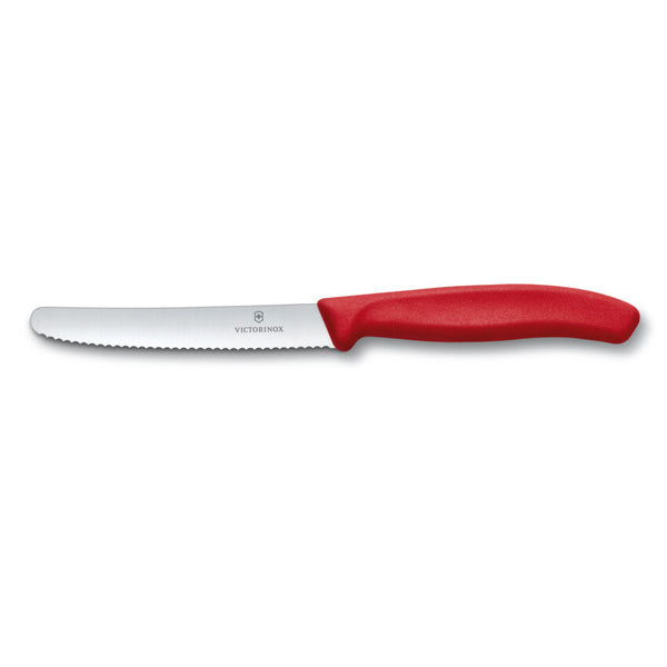 Swiss Classic 10cm Knife Serrated Edge Red