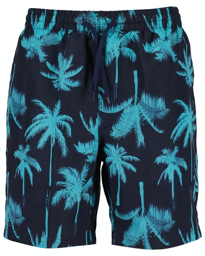 Boys Palm Tree Bermuda Shorts - Night Blue